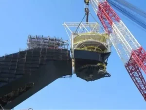 FPSO installation of external turret mooring system